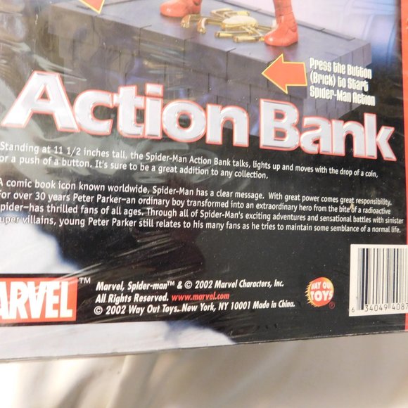 Vintage Marvel Spider-Man Action Bank Limited Edition Talking Illuminated NEW - Picture 4 of 6